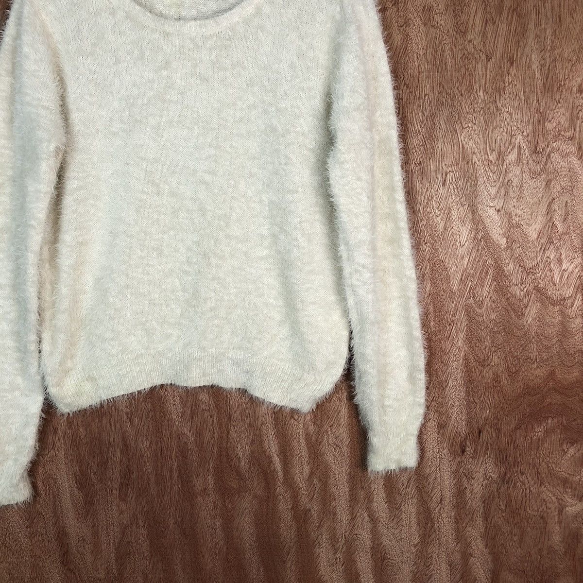 Homespun Knitwear × Japanese Brand Jounmeg Ganco White Shag Shaggy Fur Mohair Knitwear #6608 Size US M / EU 48-50 / 2 - 3 Thumbnail