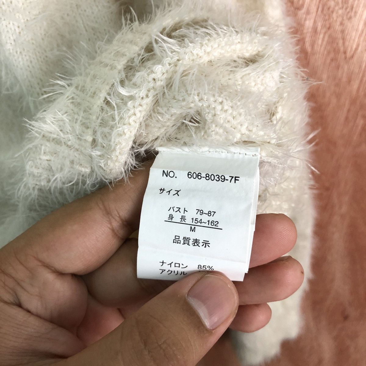 Homespun Knitwear × Japanese Brand Jounmeg Ganco White Shag Shaggy Fur Mohair Knitwear #6608 Size US M / EU 48-50 / 2 - 8 Thumbnail