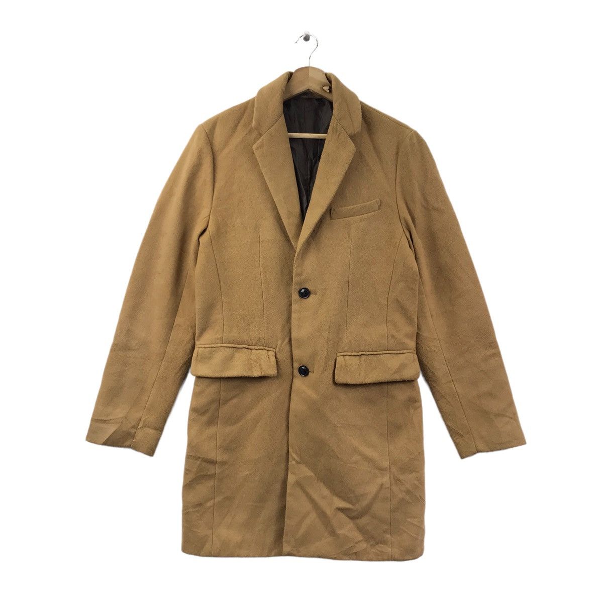 Vintage SEMANTIC DESIGN Japanese Brand Wool Brown Long Coat Parka Size L / US 10 / IT 46 - 1 Thumbnail