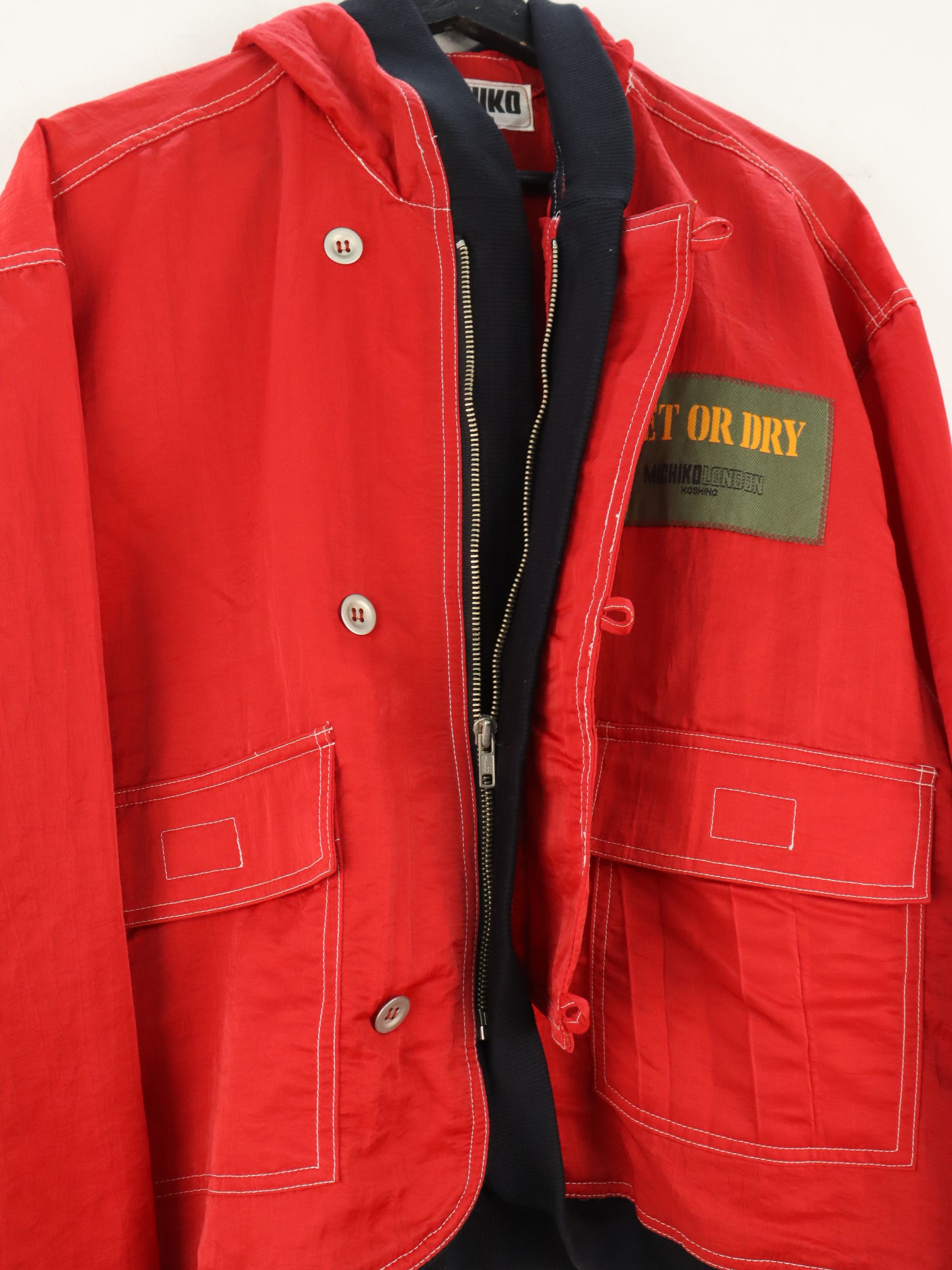 Michiko Koshino London Iconic 80's MK Piece Parachute Light Flight Hooded Jacket Size US M / EU 48-50 / 2 - 6 Thumbnail