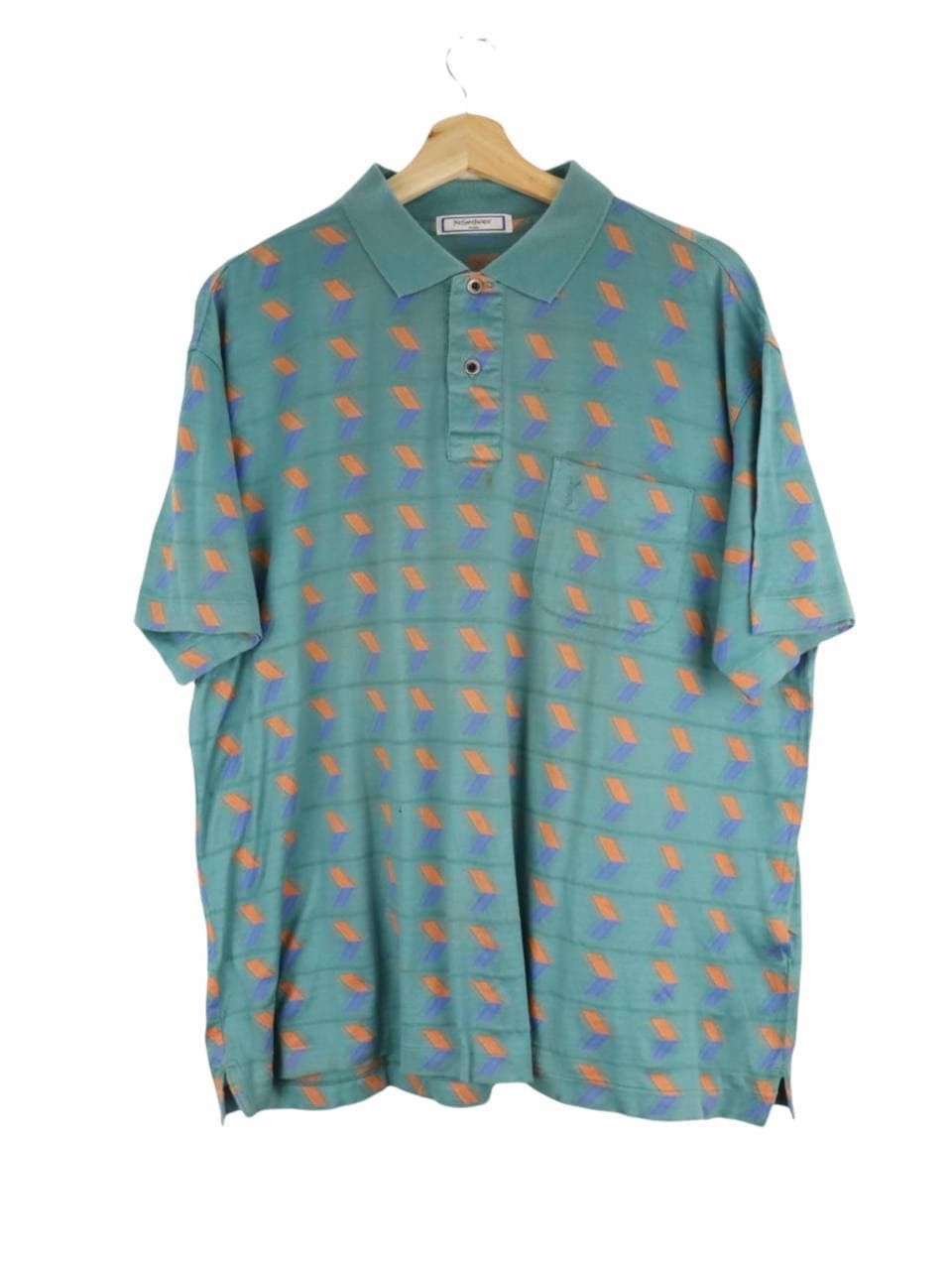 Yves Saint Laurent YSL Tricots Aqua Vintage Polo Shirt Size US M / EU 48-50 / 2 - 1 Thumbnail