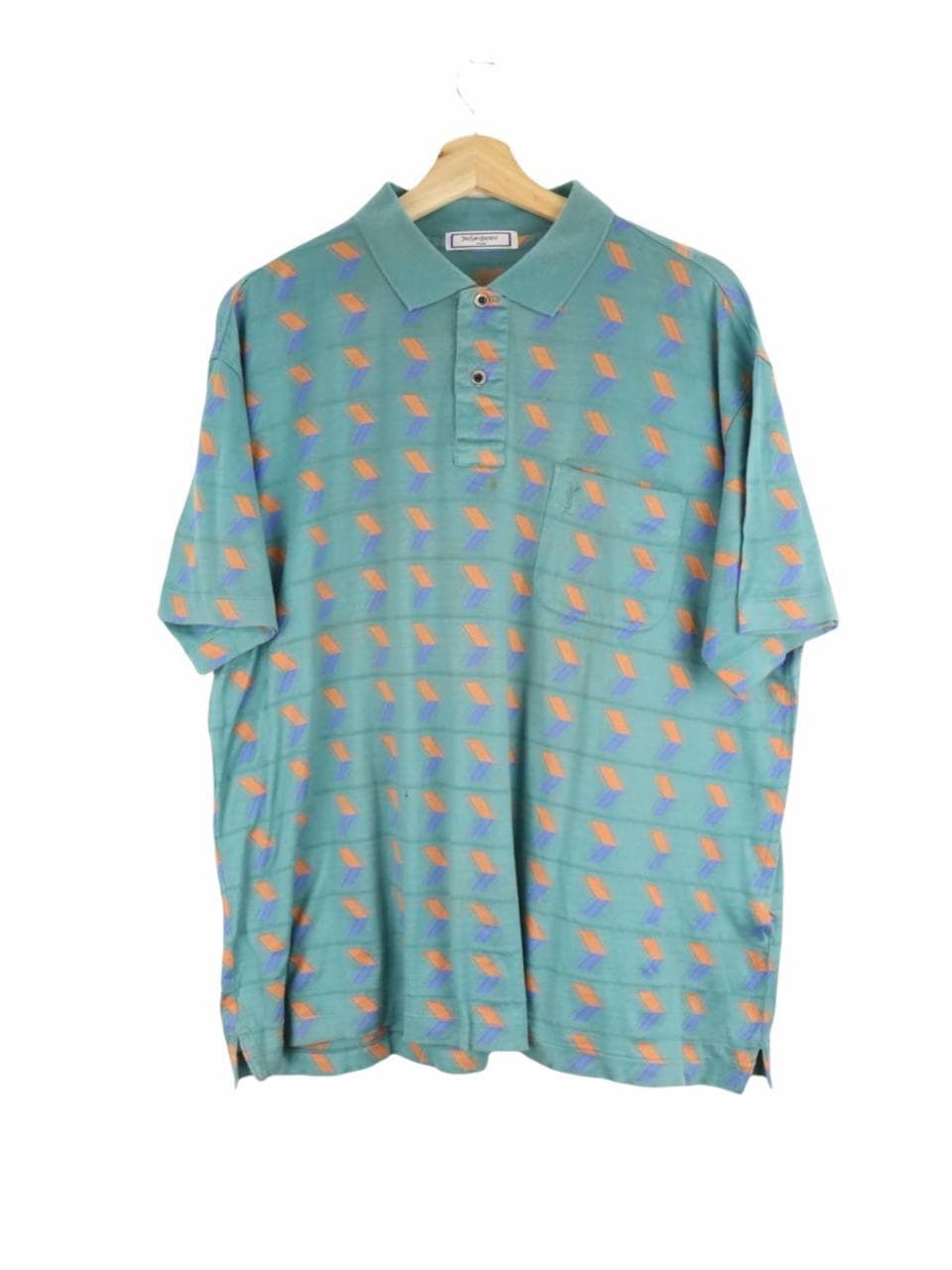 Yves Saint Laurent YSL Tricots Aqua Vintage Polo Shirt Size US M / EU 48-50 / 2 - 2 Thumbnail