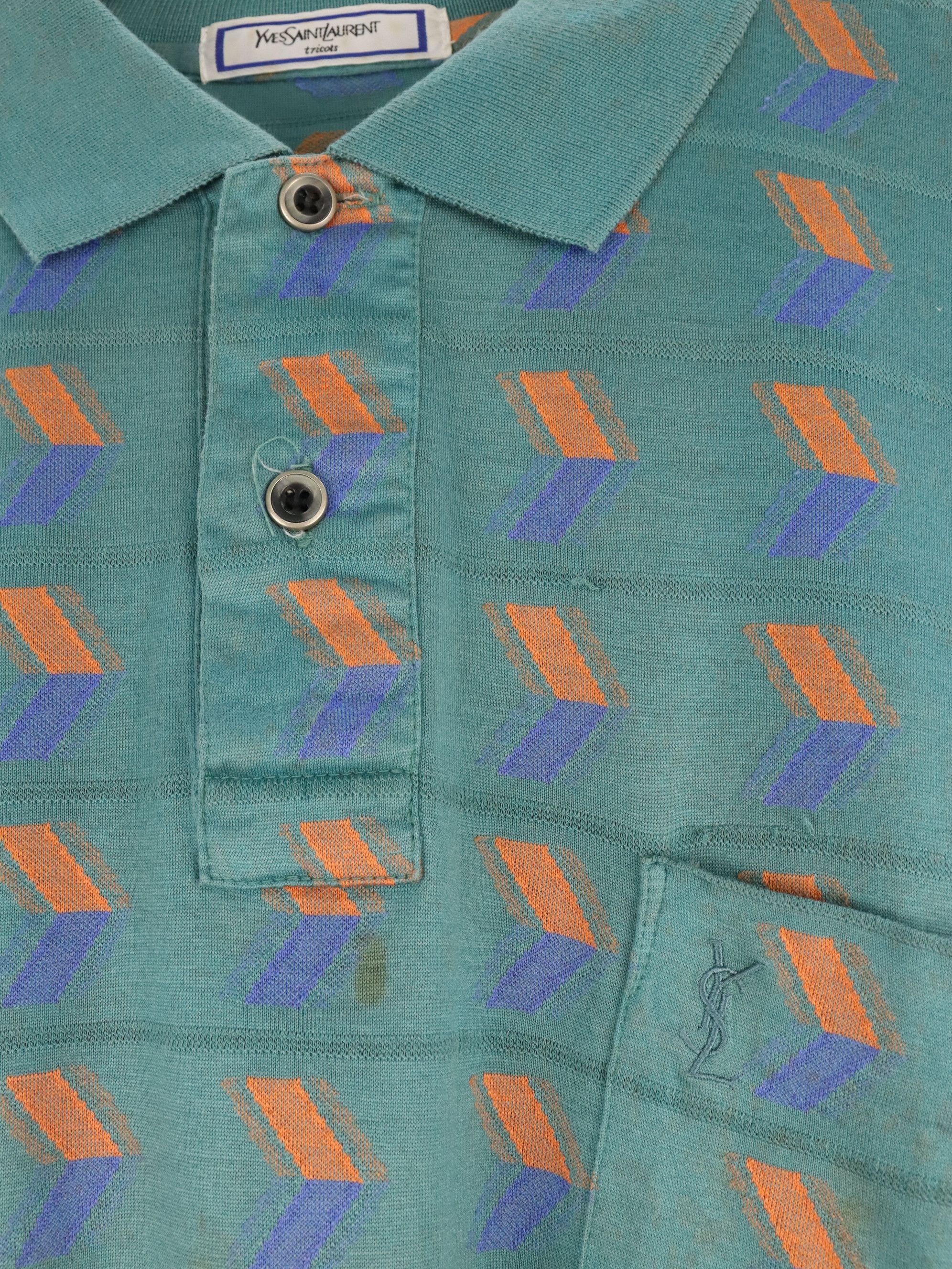 Yves Saint Laurent YSL Tricots Aqua Vintage Polo Shirt Size US M / EU 48-50 / 2 - 6 Thumbnail