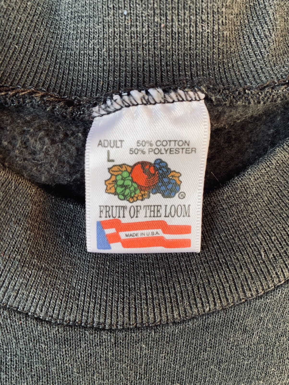 Fruit Of The Loom × Vintage Vintage 80s Embroidery Stressed Head Sweatshirt/Size L Size US L / EU 52-54 / 3 - 4 Thumbnail