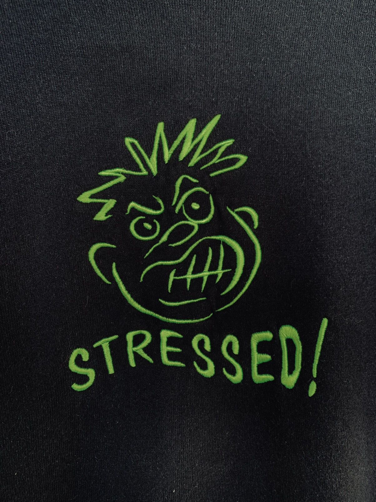 Fruit Of The Loom × Vintage Vintage 80s Embroidery Stressed Head Sweatshirt/Size L Size US L / EU 52-54 / 3 - 3 Thumbnail