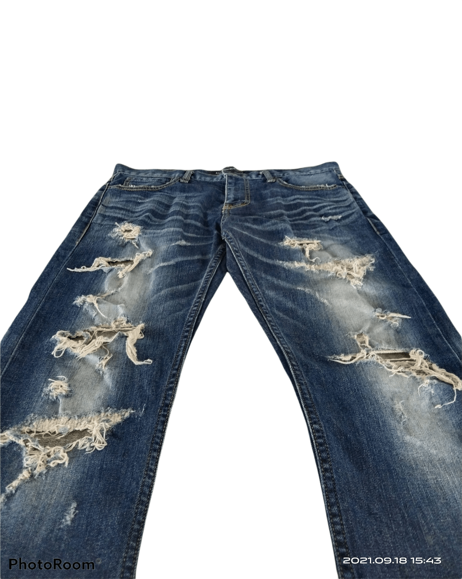 JACKROSE × Japanese Brand MADE IN JAPAN DiSTRESSED RIPED JACK ROSE DENIM PANTS Size US 32 / EU 48 - 3 Thumbnail