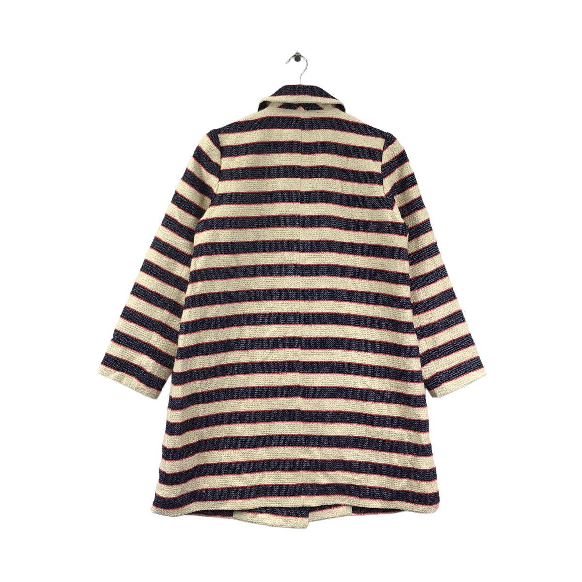 Vintage ELLE Stripes Wool Overcoat Long Coat Size S / US 4 / IT 40 - 7 Thumbnail