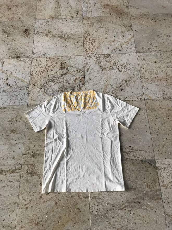 Maison Margiela AIDS XS-S Awareness Tee In Light Yellow With Yellow Print Size US S / EU 44-46 / 1 - 9 Thumbnail