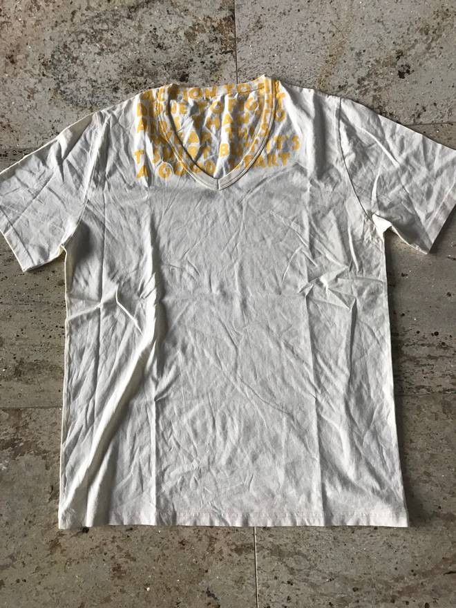 Maison Margiela AIDS XS-S Awareness Tee In Light Yellow With Yellow Print Size US S / EU 44-46 / 1 - 8 Thumbnail