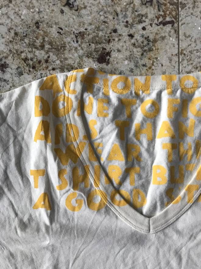 Maison Margiela AIDS XS-S Awareness Tee In Light Yellow With Yellow Print Size US S / EU 44-46 / 1 - 7 Thumbnail