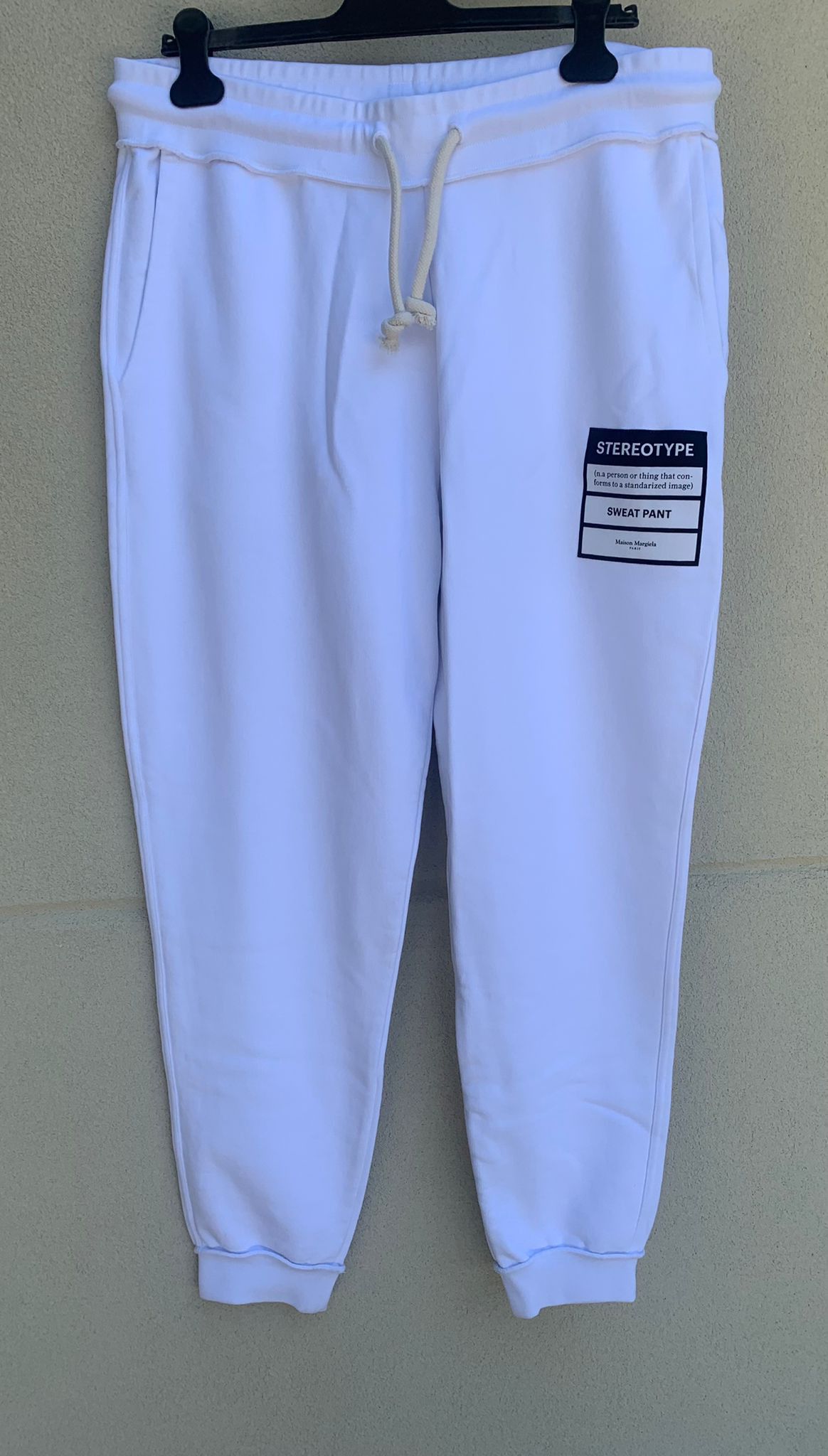 image of Maison Margiela Stereotype Sweat Pants in White, Men's (Size 32)