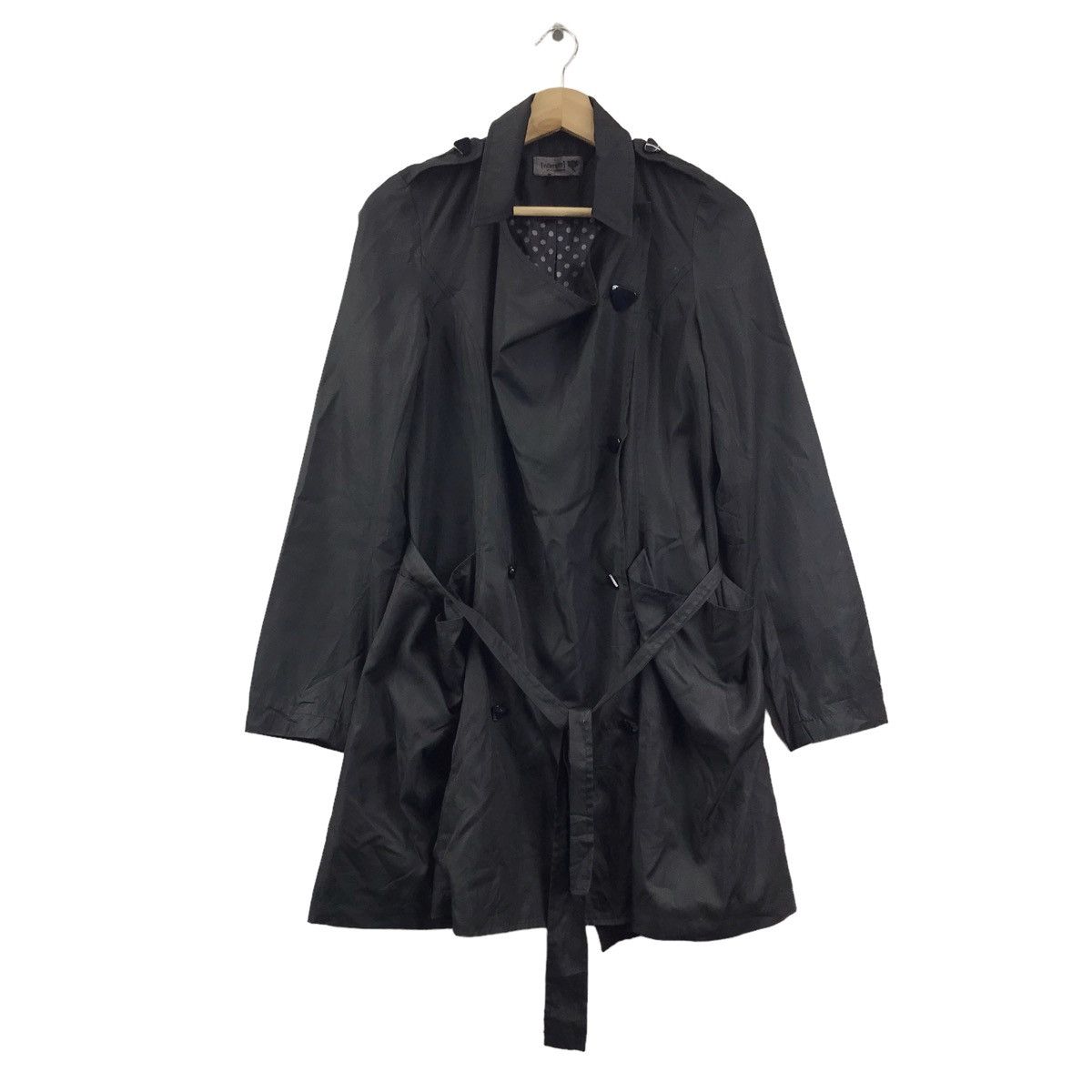 Vintage NUMPH Black Long Coat Overcoat Trench Jacket Size S / US 4 / IT 40 - 1 Thumbnail