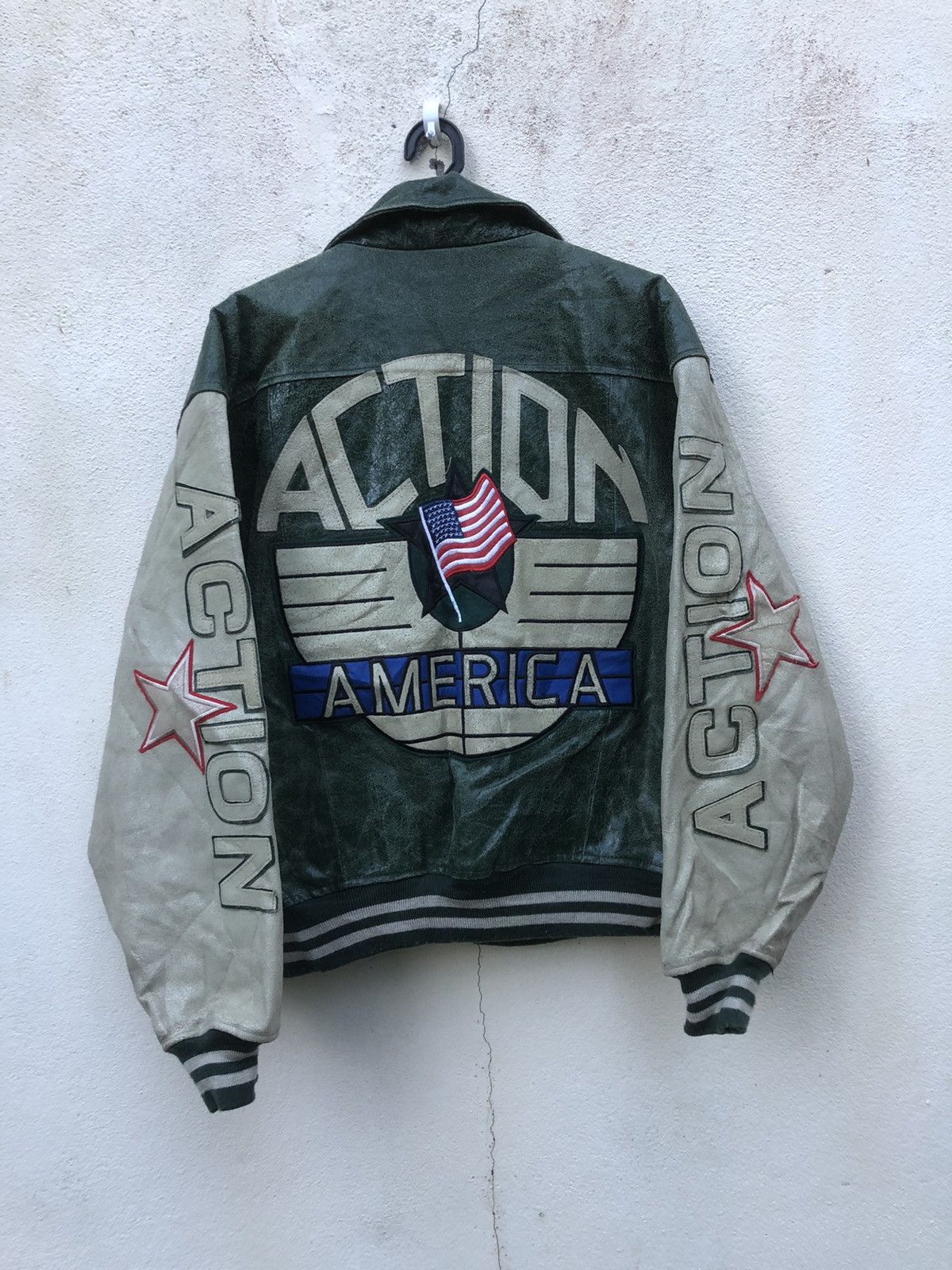 Japanese Brand VINTAGE🔥🔥ACTION AMERICAN Leather Jacket Hollywood Size US L / EU 52-54 / 3 - 10 Thumbnail