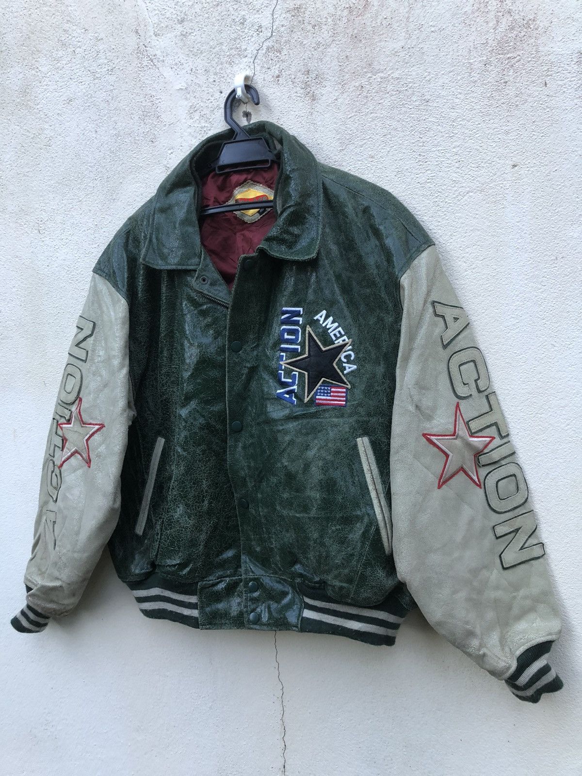 Japanese Brand VINTAGE🔥🔥ACTION AMERICAN Leather Jacket Hollywood Size US L / EU 52-54 / 3 - 2 Thumbnail
