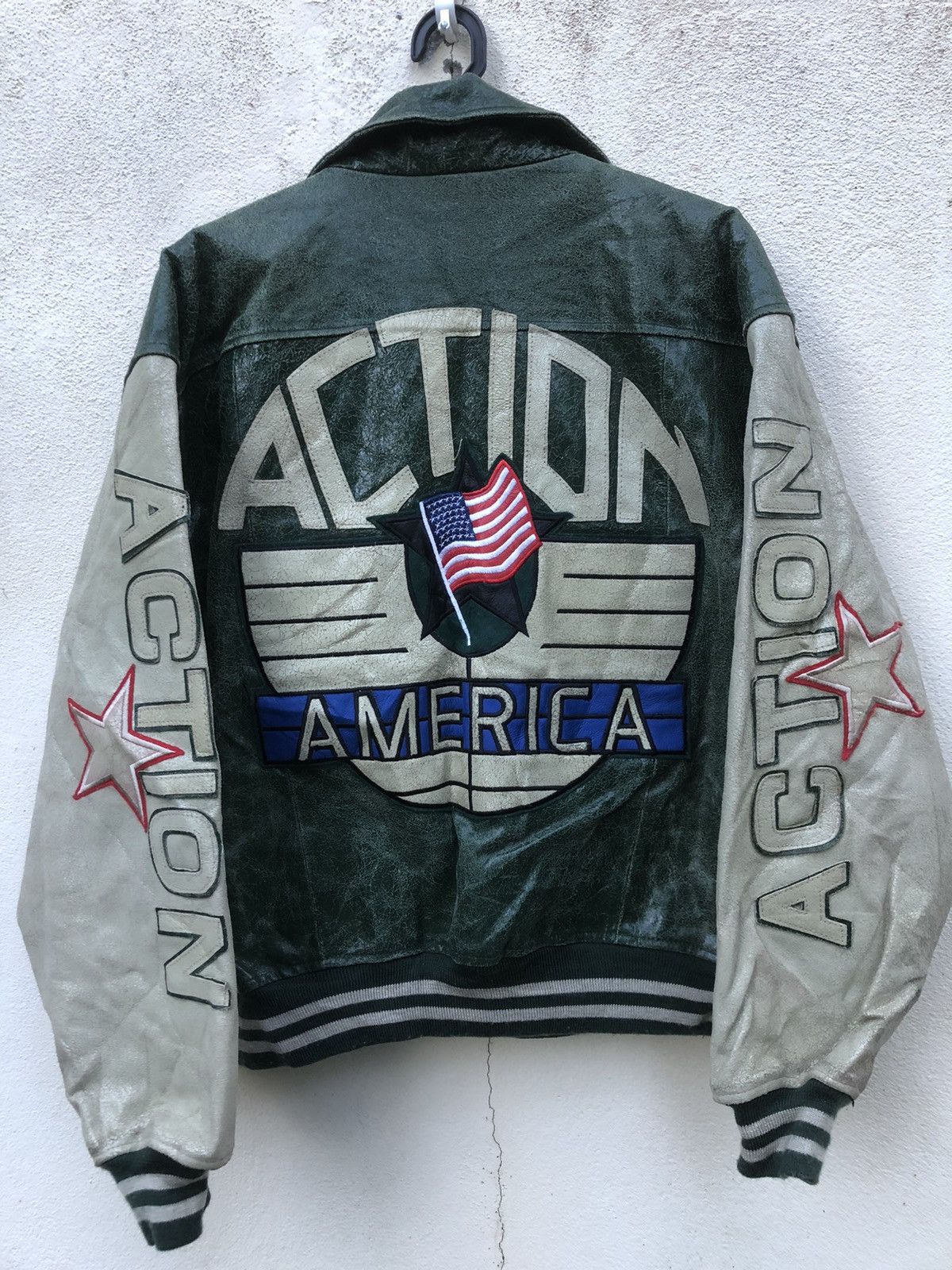 Japanese Brand VINTAGE🔥🔥ACTION AMERICAN Leather Jacket Hollywood Size US L / EU 52-54 / 3 - 1 Thumbnail