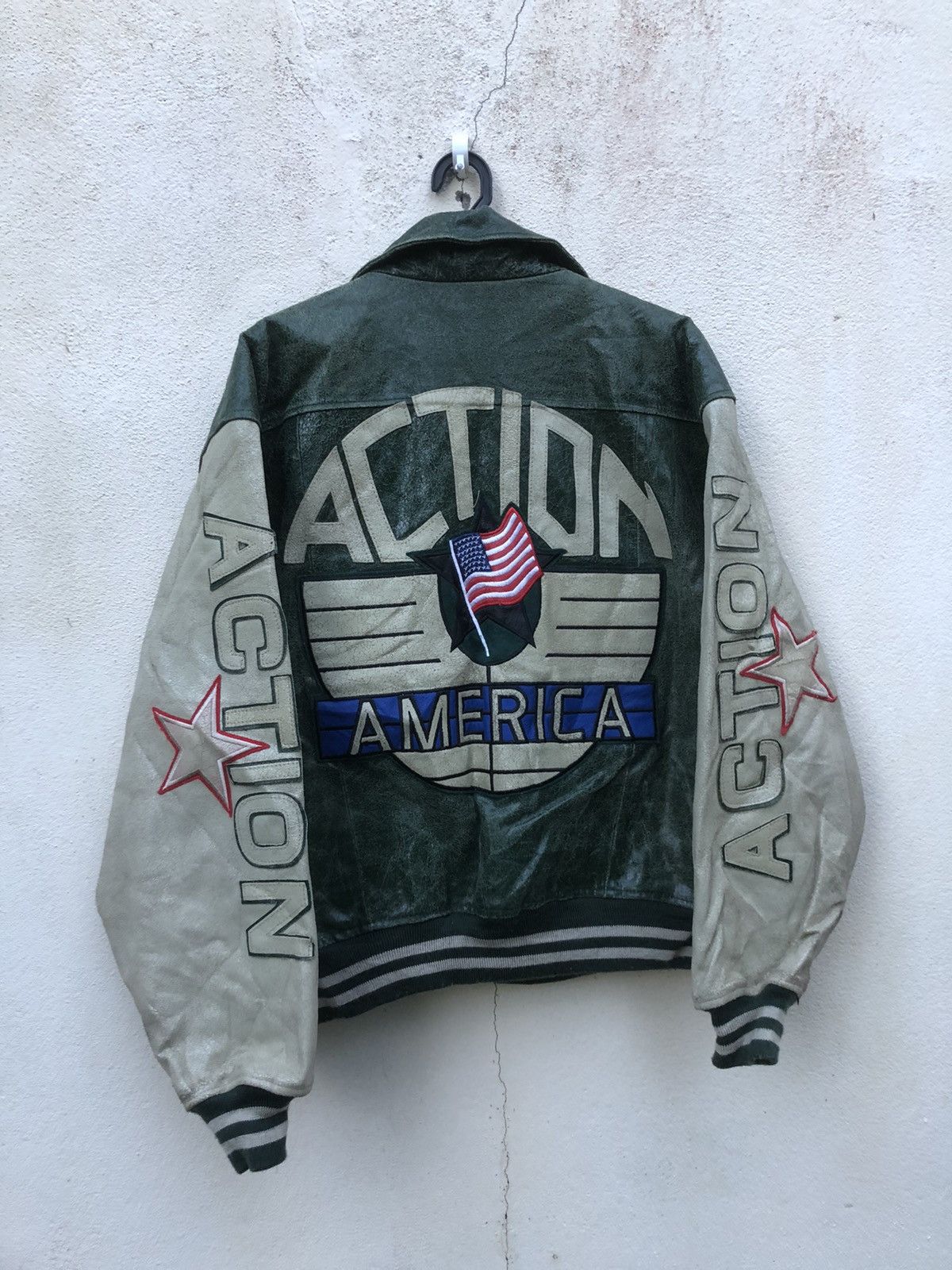 Japanese Brand VINTAGE🔥🔥ACTION AMERICAN Leather Jacket Hollywood Size US L / EU 52-54 / 3 - 3 Thumbnail