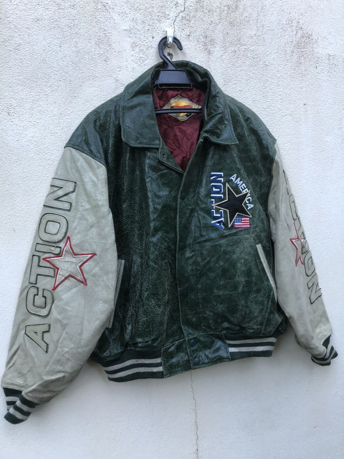 Japanese Brand VINTAGE🔥🔥ACTION AMERICAN Leather Jacket Hollywood Size US L / EU 52-54 / 3 - 4 Thumbnail