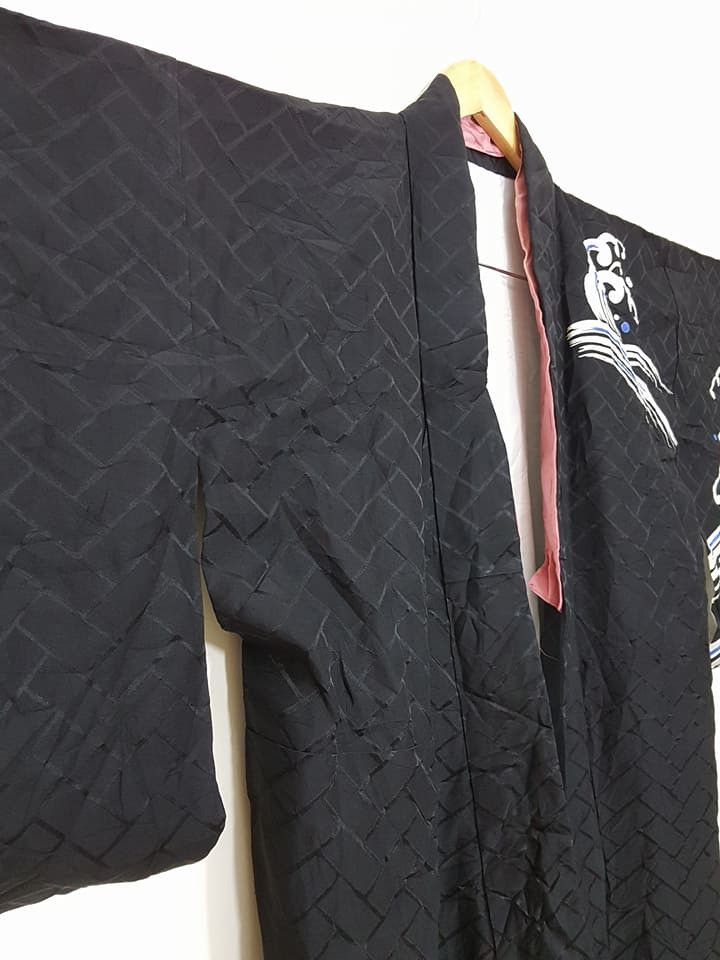 Japanese Brand Awase Tomesode Long Lined Kimono Nami Wave Surf Size US M / EU 48-50 / 2 - 8 Thumbnail