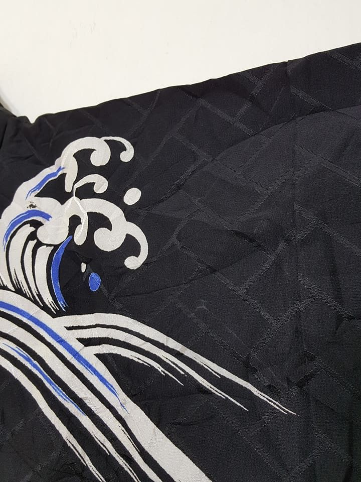 Japanese Brand Awase Tomesode Long Lined Kimono Nami Wave Surf Size US M / EU 48-50 / 2 - 16 Thumbnail