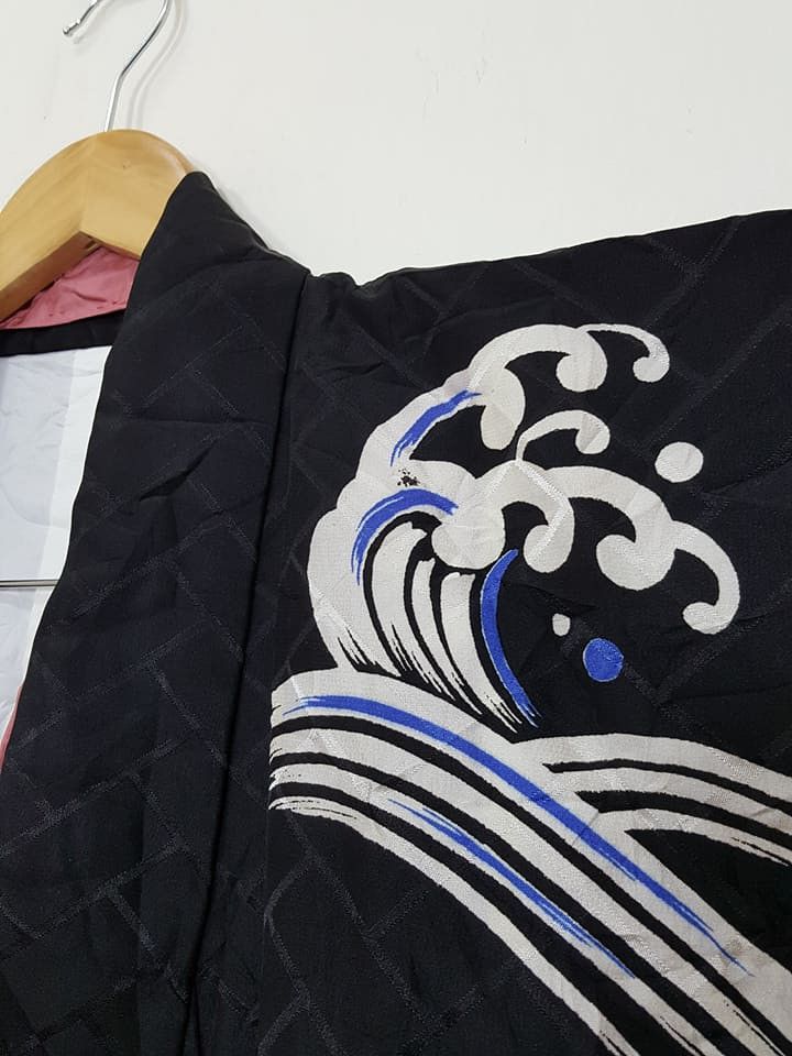 Japanese Brand Awase Tomesode Long Lined Kimono Nami Wave Surf Size US M / EU 48-50 / 2 - 7 Thumbnail
