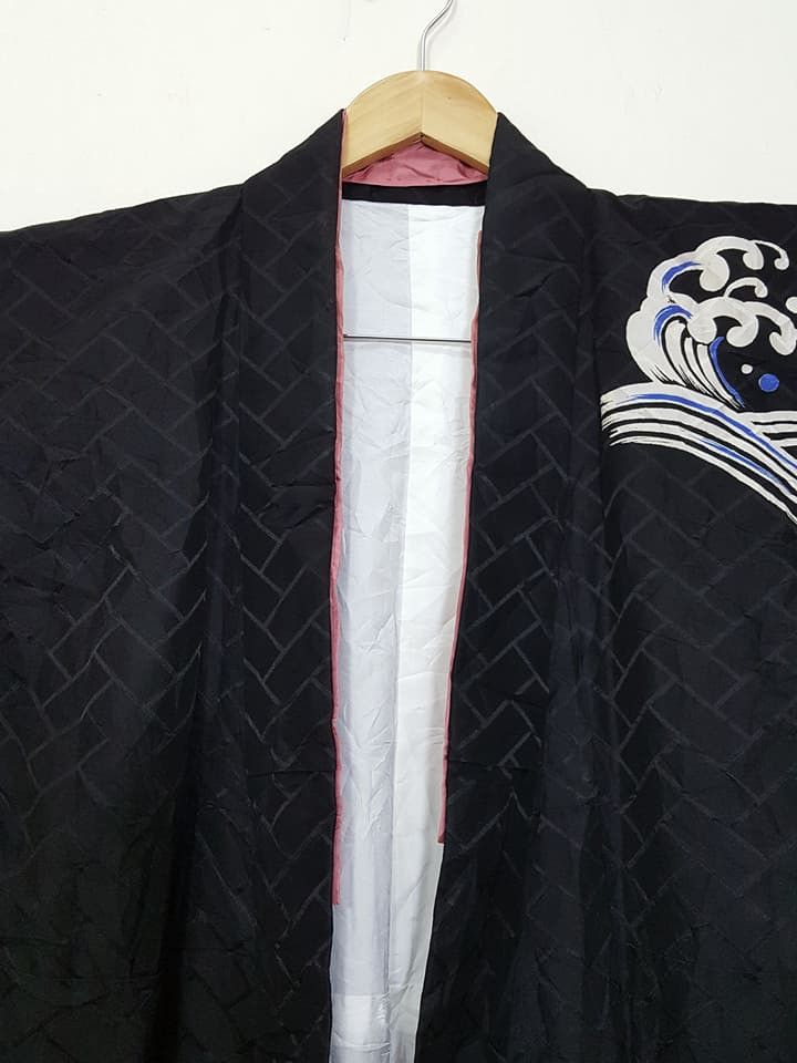 Japanese Brand Awase Tomesode Long Lined Kimono Nami Wave Surf Size US M / EU 48-50 / 2 - 5 Thumbnail