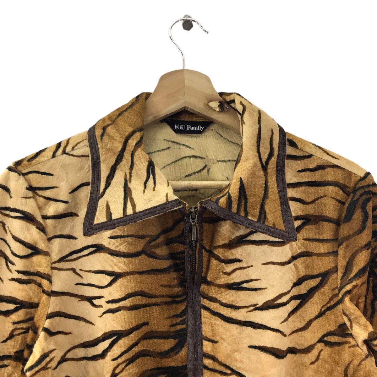 Vintage YOU FAMILY Tiger Print Wool Blazer Coat Jacket Size XS / US 0-2 / IT 36-38 - 2 Thumbnail