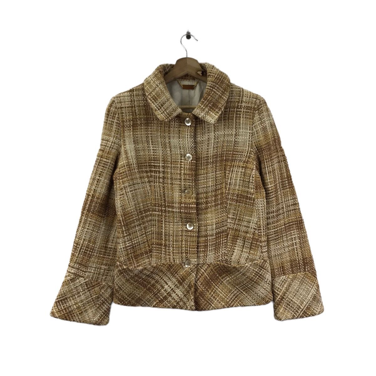 Balmain BALMAIN PARIS Check Beige Coat Jacket Size XS / US 0-2 / IT 36-38 - 1 Thumbnail