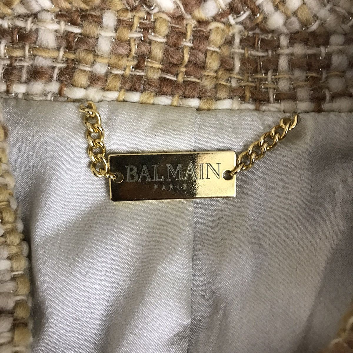 Balmain BALMAIN PARIS Check Beige Coat Jacket Size XS / US 0-2 / IT 36-38 - 4 Thumbnail