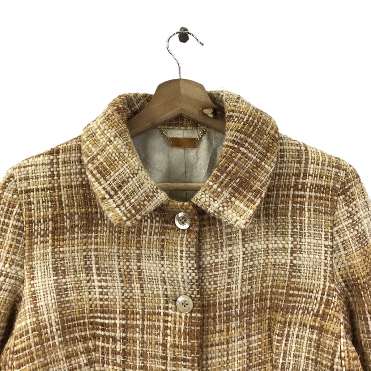 Balmain BALMAIN PARIS Check Beige Coat Jacket Size XS / US 0-2 / IT 36-38 - 2 Thumbnail