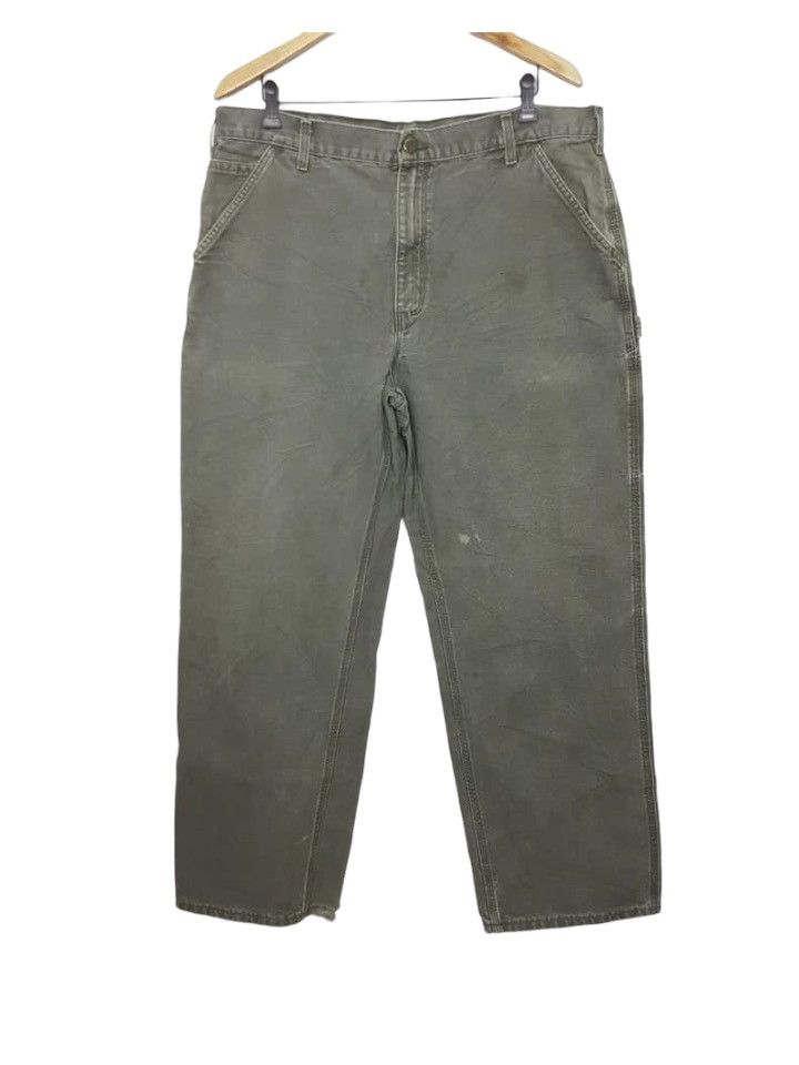 Carhartt Cotton Canvas Wide Relax Carpenter Dungaree Fit Pant Size US 39 - 3 Thumbnail