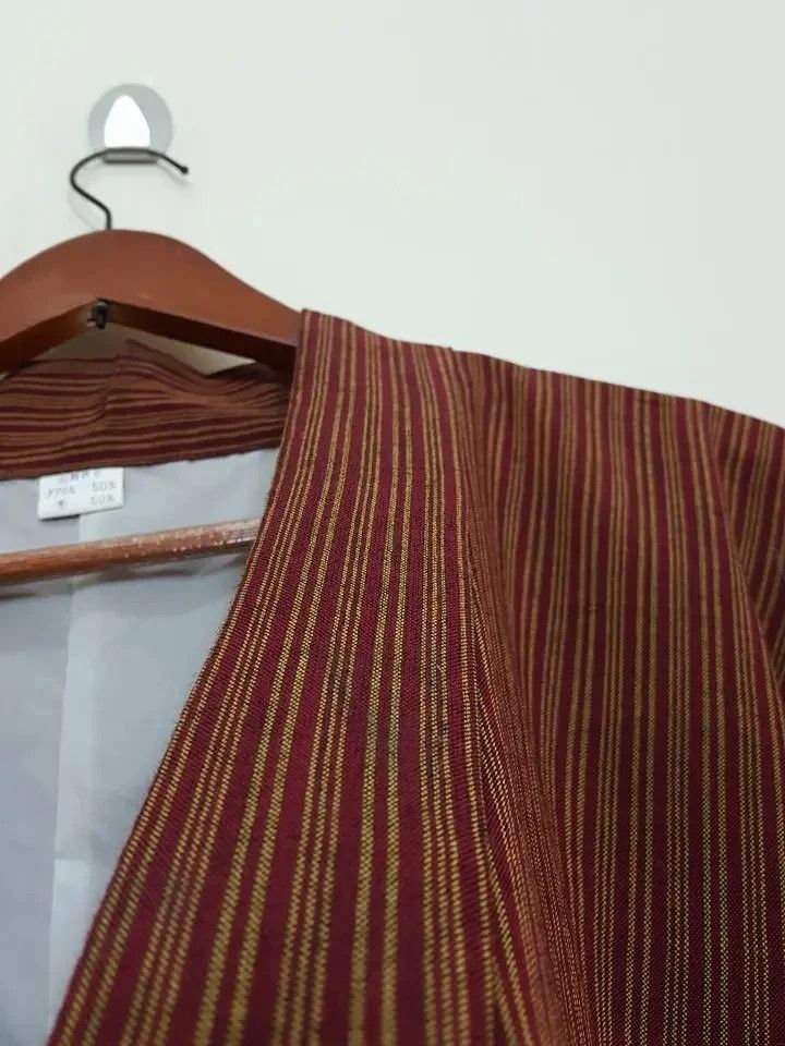 Other Hitoe Haori 'Shima' Vertical Striped Japan Jacket Size US M / EU 48-50 / 2 - 5 Thumbnail