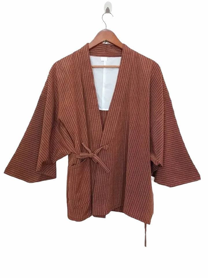 Other Hitoe Haori 'Shima' Vertical Striped Japan Jacket Size US M / EU 48-50 / 2 - 1 Thumbnail