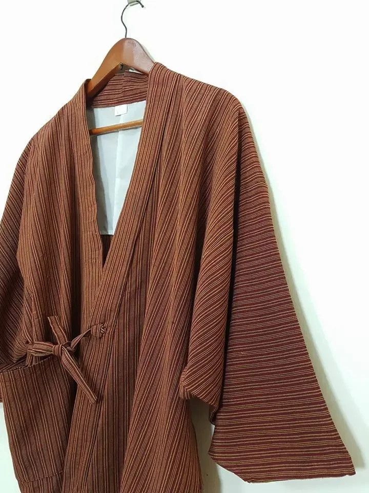 Other Hitoe Haori 'Shima' Vertical Striped Japan Jacket Size US M / EU 48-50 / 2 - 3 Thumbnail