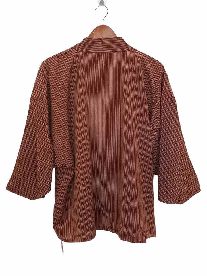 Other Hitoe Haori 'Shima' Vertical Striped Japan Jacket Size US M / EU 48-50 / 2 - 2 Thumbnail