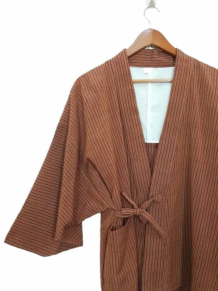 Other Hitoe Haori 'Shima' Vertical Striped Japan Jacket Size US M / EU 48-50 / 2 - 4 Thumbnail