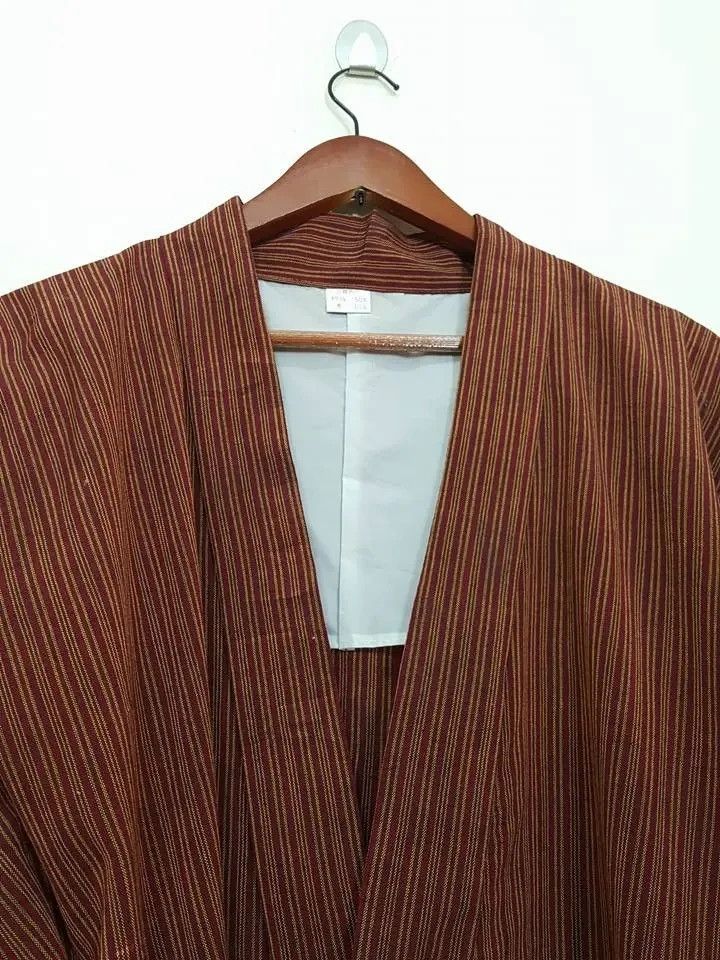 Other Hitoe Haori 'Shima' Vertical Striped Japan Jacket Size US M / EU 48-50 / 2 - 6 Thumbnail