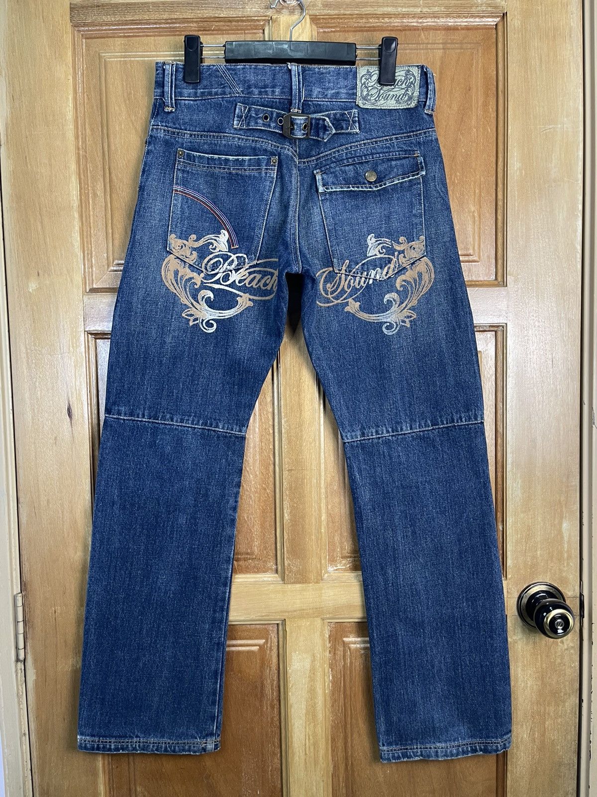 Japanese Brand × Vintage 🏄🏻‍♂️Surfing Style Design By Beach Sound Surf Wave Logo Denim Size US 31 - 1 Thumbnail