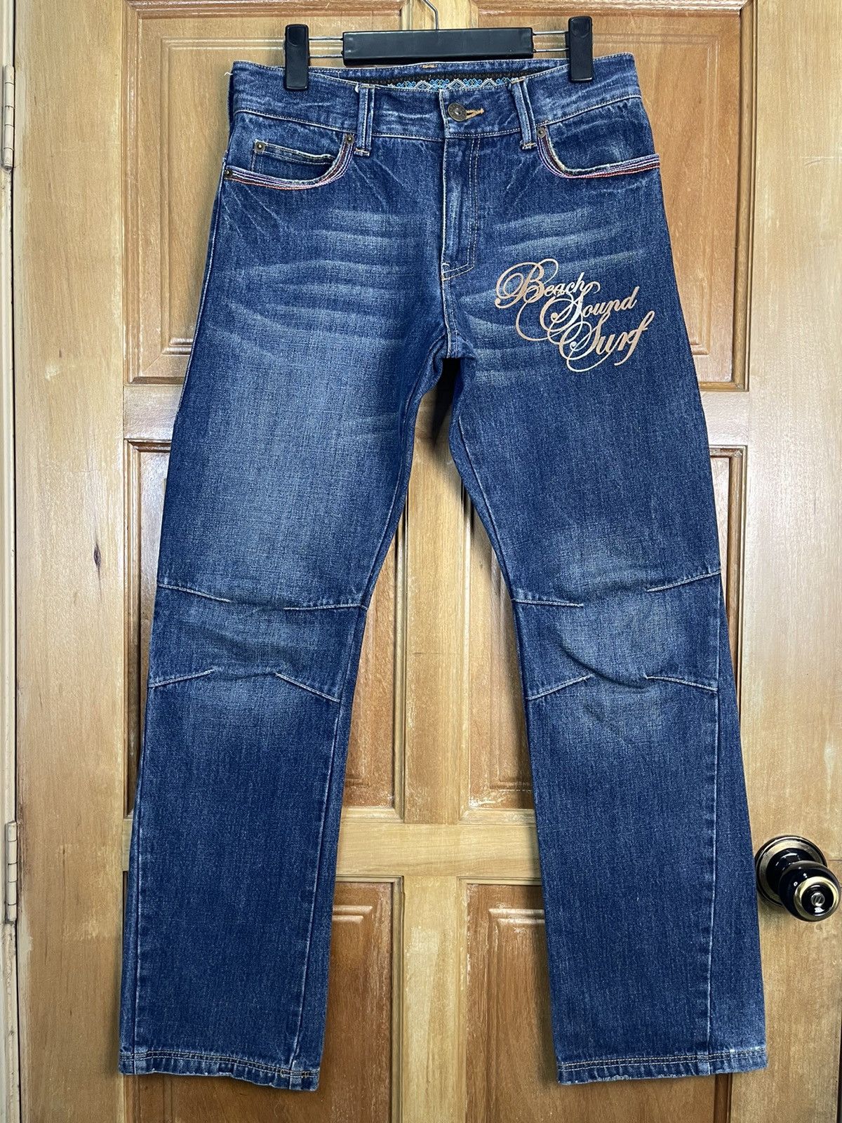 Japanese Brand × Vintage 🏄🏻‍♂️Surfing Style Design By Beach Sound Surf Wave Logo Denim Size US 31 - 20 Thumbnail