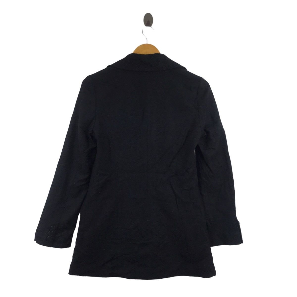 Louis Feraud Vintage LOUIS FERAUD Black Wool Long Coat Size S / US 4 / IT 40 - 8 Thumbnail