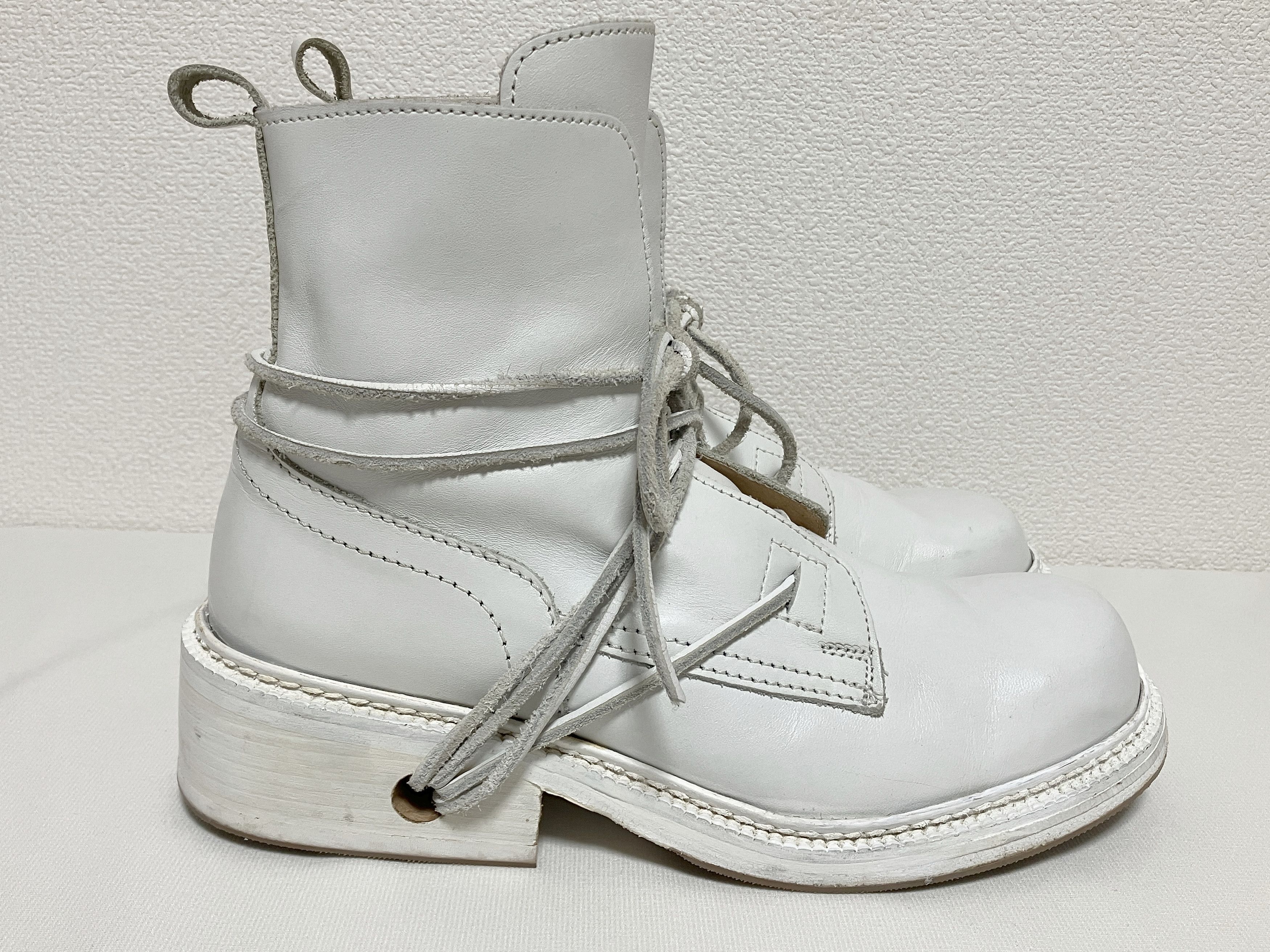 Dirk Bikkembergs Dirk Bikkembergs White Leather Lace boots 609 F 78 used 40 Size US 7.5 / EU 40-41 - 5 Thumbnail