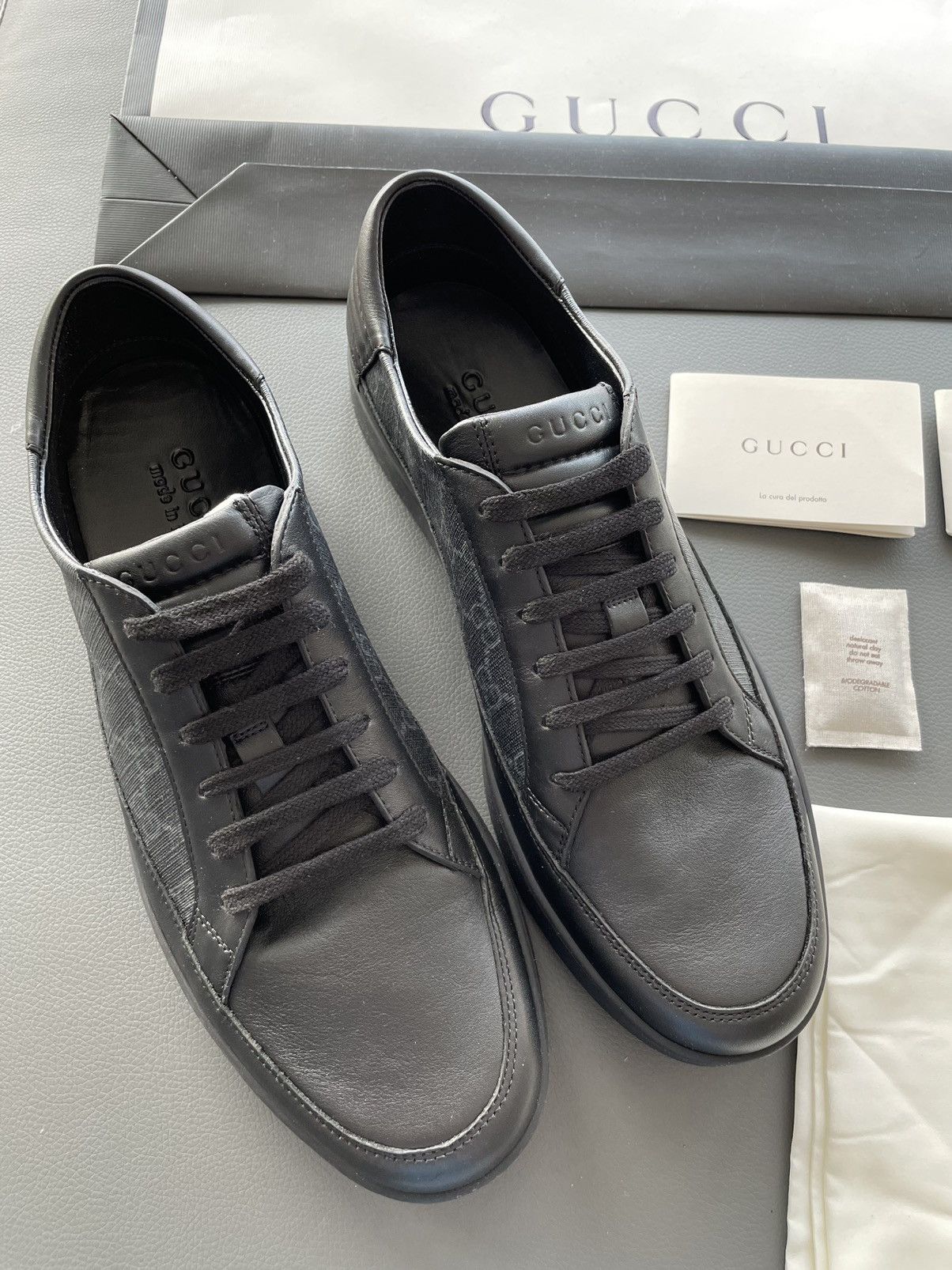 Gucci Rare Limited Edition Gucci Supreme Leather Low Top Sneakers Size US 9.5 / EU 42-43 - 10 Thumbnail