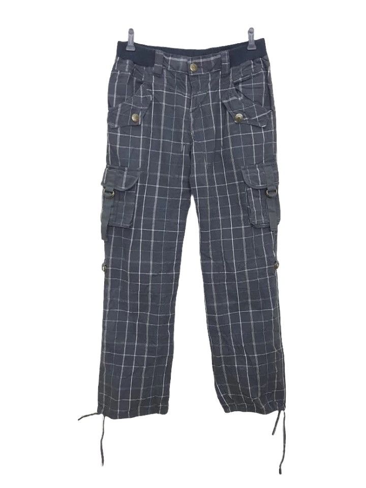 Japanese Brand Adjustable Hem Grid Cargo Streetwear Style Pants Size US 32 / EU 48 - 1 Thumbnail