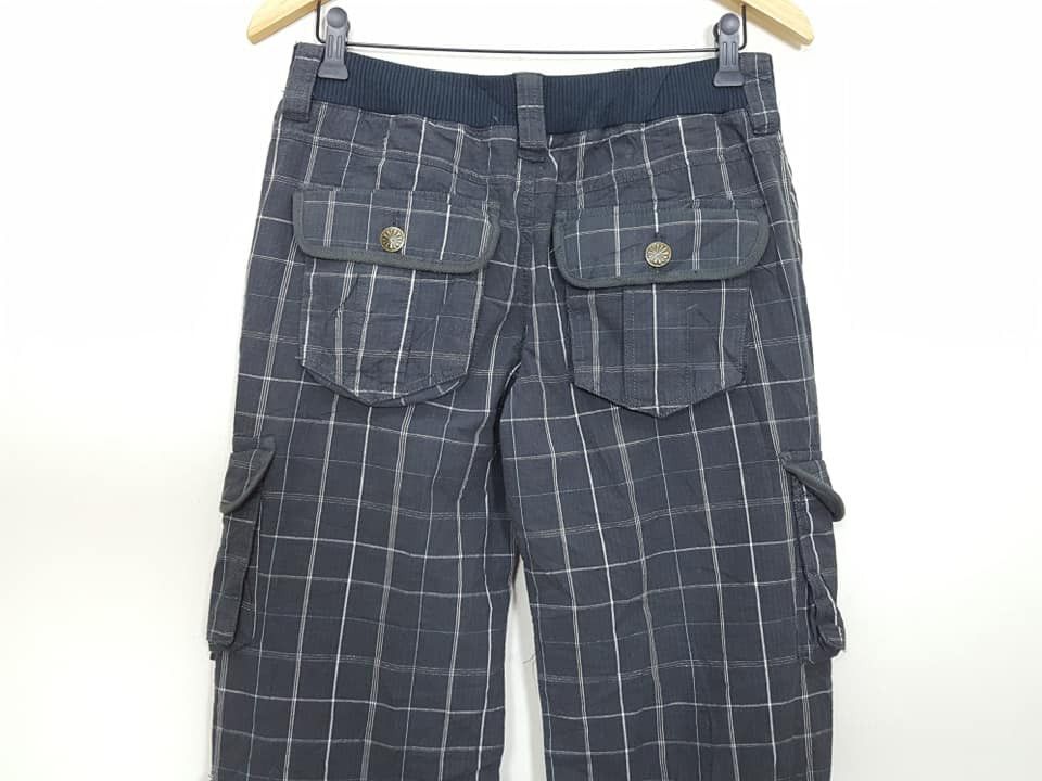 Japanese Brand Adjustable Hem Grid Cargo Streetwear Style Pants Size US 32 / EU 48 - 5 Thumbnail