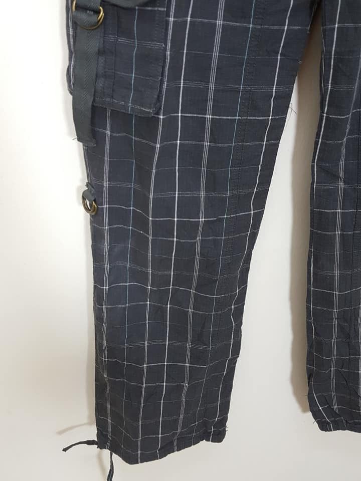 Japanese Brand Adjustable Hem Grid Cargo Streetwear Style Pants Size US 32 / EU 48 - 6 Thumbnail