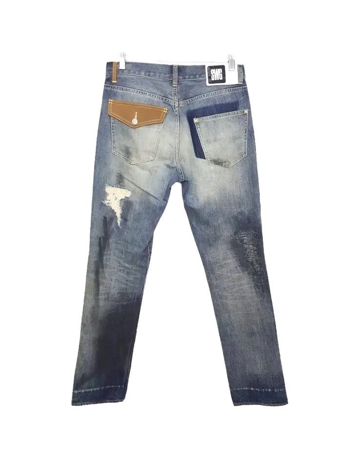 Swagger Ripped Rugged Distressed Denim Pant Size US 30 / EU 46 - 2 Thumbnail
