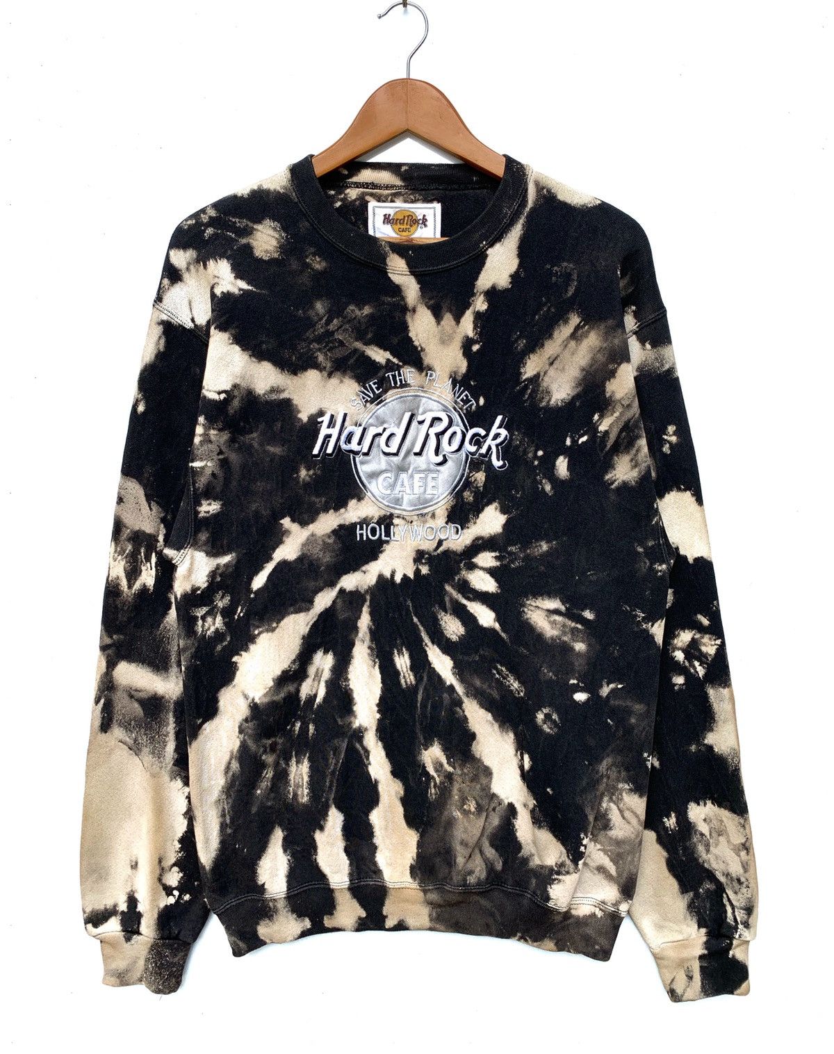 Hard Rock Cafe × Vintage Vintage HRC Hollywood Custom Made Bleach Wash Sweatshirt Size US S / EU 44-46 / 1 - 1 Thumbnail