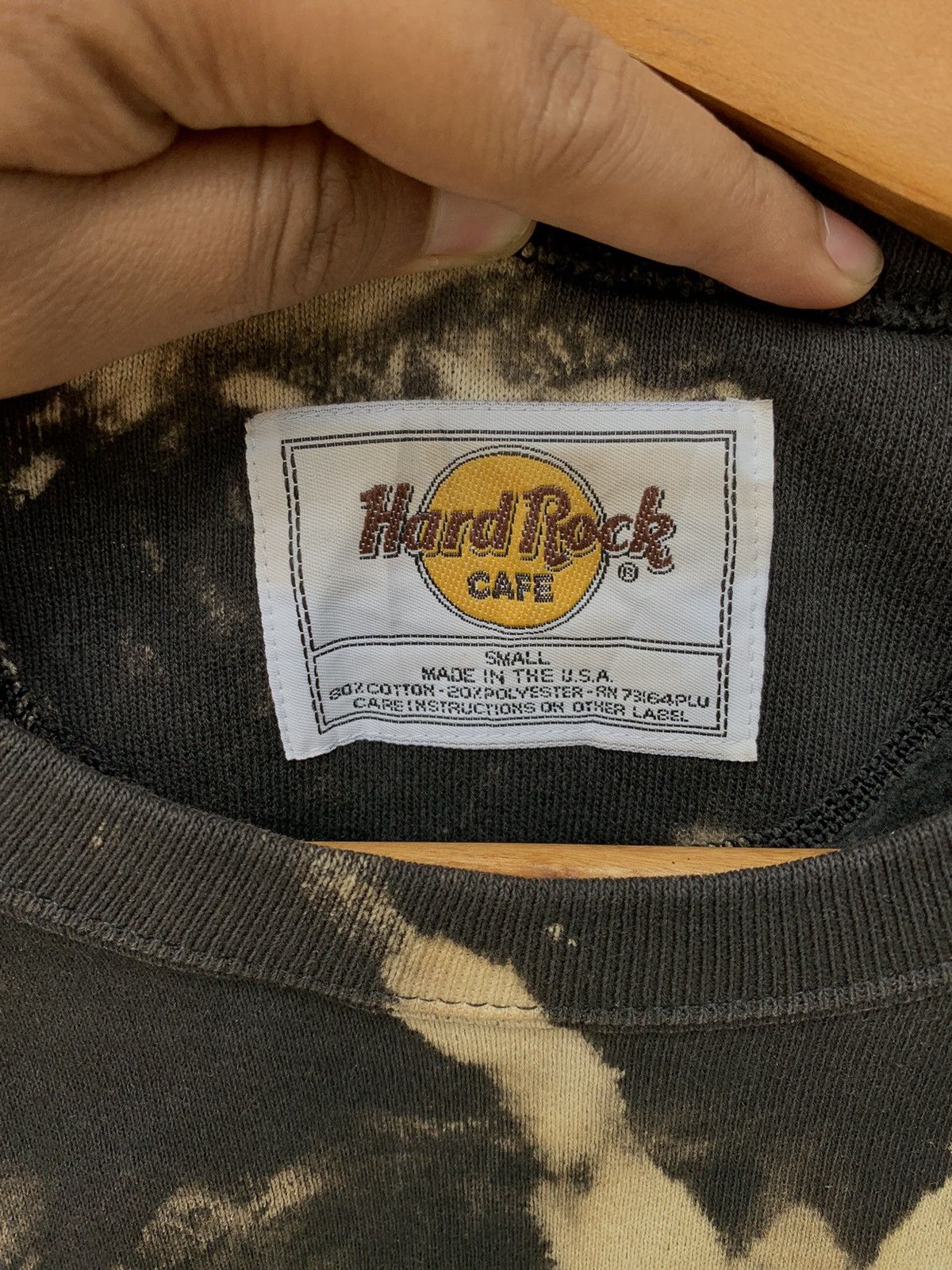 Hard Rock Cafe × Vintage Vintage HRC Hollywood Custom Made Bleach Wash Sweatshirt Size US S / EU 44-46 / 1 - 2 Thumbnail