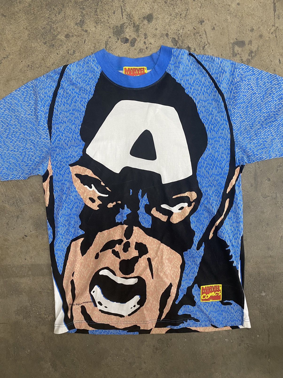 Marvel Comics × Vintage Vintage Captain America All Over Print M Marvel Supreme Size US M / EU 48-50 / 2 - 1 Thumbnail