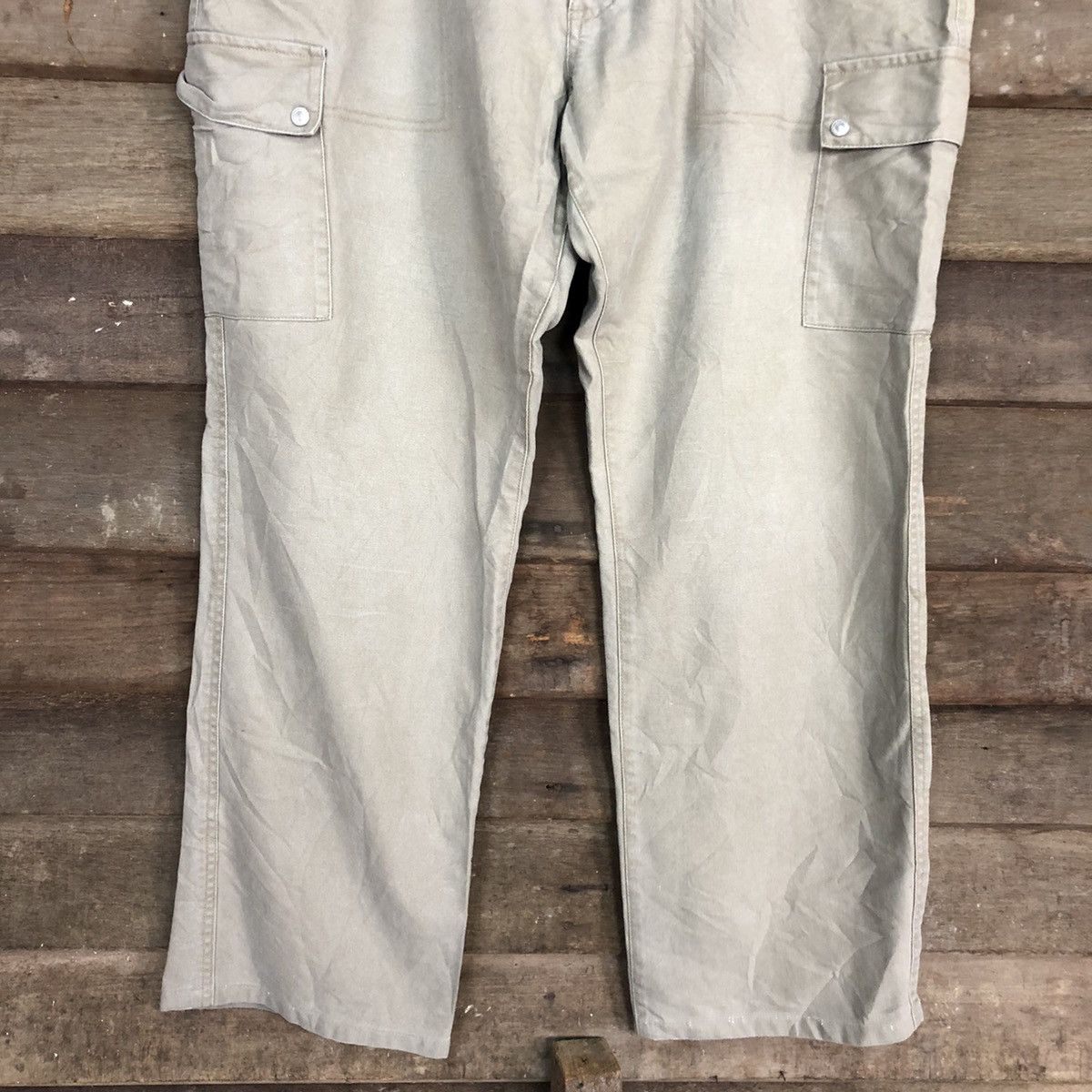 Japanese Brand Otarie Light Grey Multipocket Tactical Cargo Pants #c962 Size US 41 - 3 Thumbnail