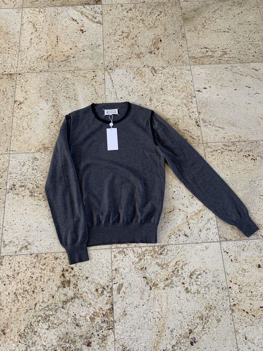 Maison Margiela Grey Knitwear With Black Trim | Grailed